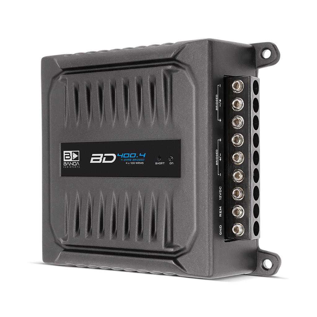 Banda BD 400.4 2-ohm amplifier, opposite top angle