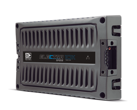 Banda ELECTRA 10K 1-ohm amplifier, upright oblique view, signal-control end
