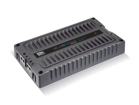 Banda ELECTRA 10K 2-ohm amplifier, low oblique top view, power-terminal end
