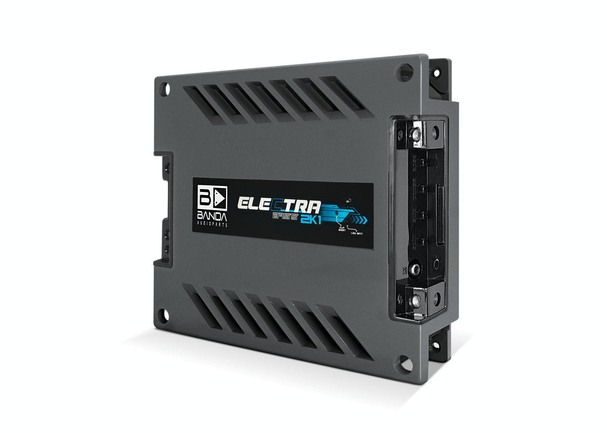 Banda Electra 2K1 1-ohm amplifier, opposite top angle