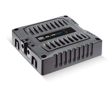 Banda Elite 2000.4 1-ohm amplifier, angled power-terminal view