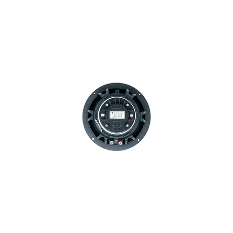 Rear of a Diamond Audio MP84 speaker showing its magnet label, basket and terminals