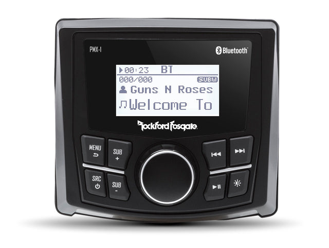 Rockford Fosgate PMX-1 Marine Bluetooth Digital Media Receiver with 2.3-Inch Dot-Matrix Display