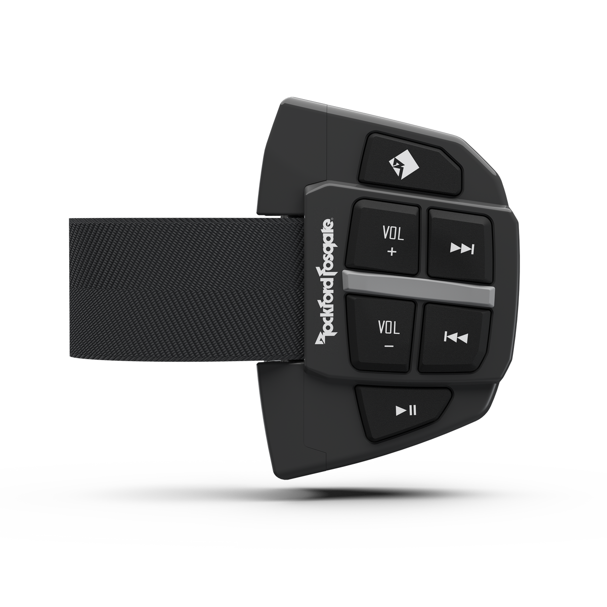 Front View of Bluetooth Universal Remote with Hand-Held Steering Strap