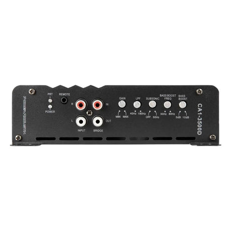 Power Acoustik CA1-3500D amplifier - RCA inputs and adjustment controls