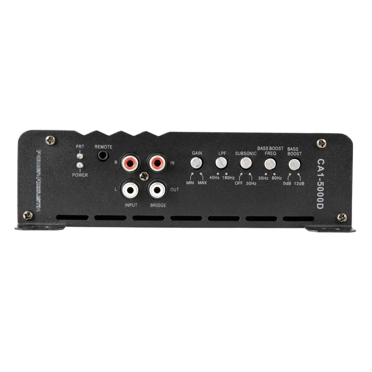 Power Acoustik CA1-5000D amplifier - RCA inputs and adjustment controls