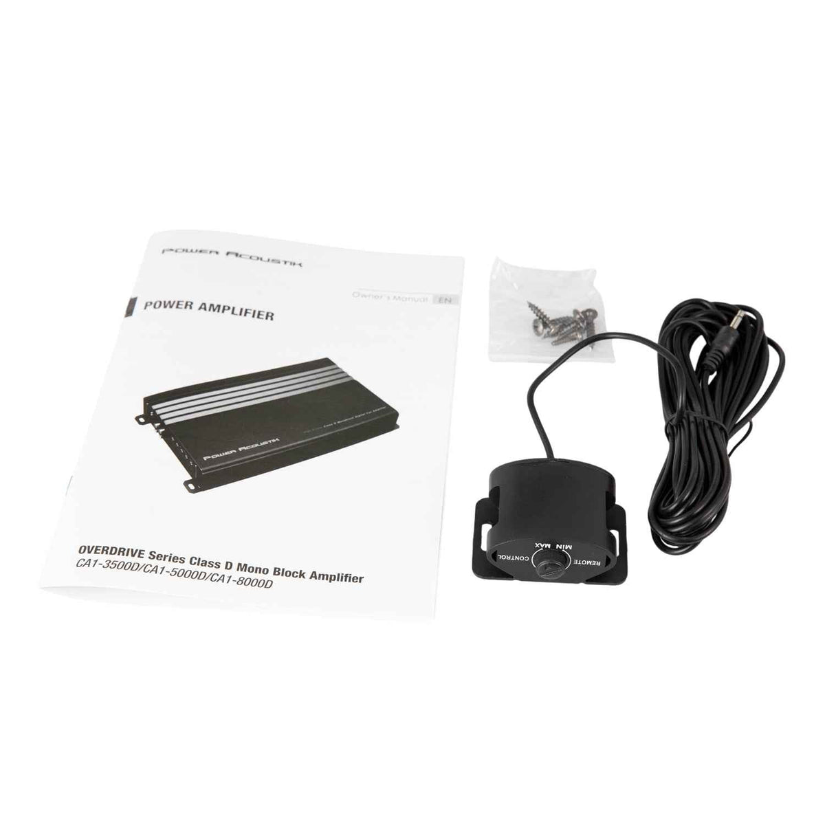 Power Acoustik CA1-5000D amplifier - remote level control and documentation