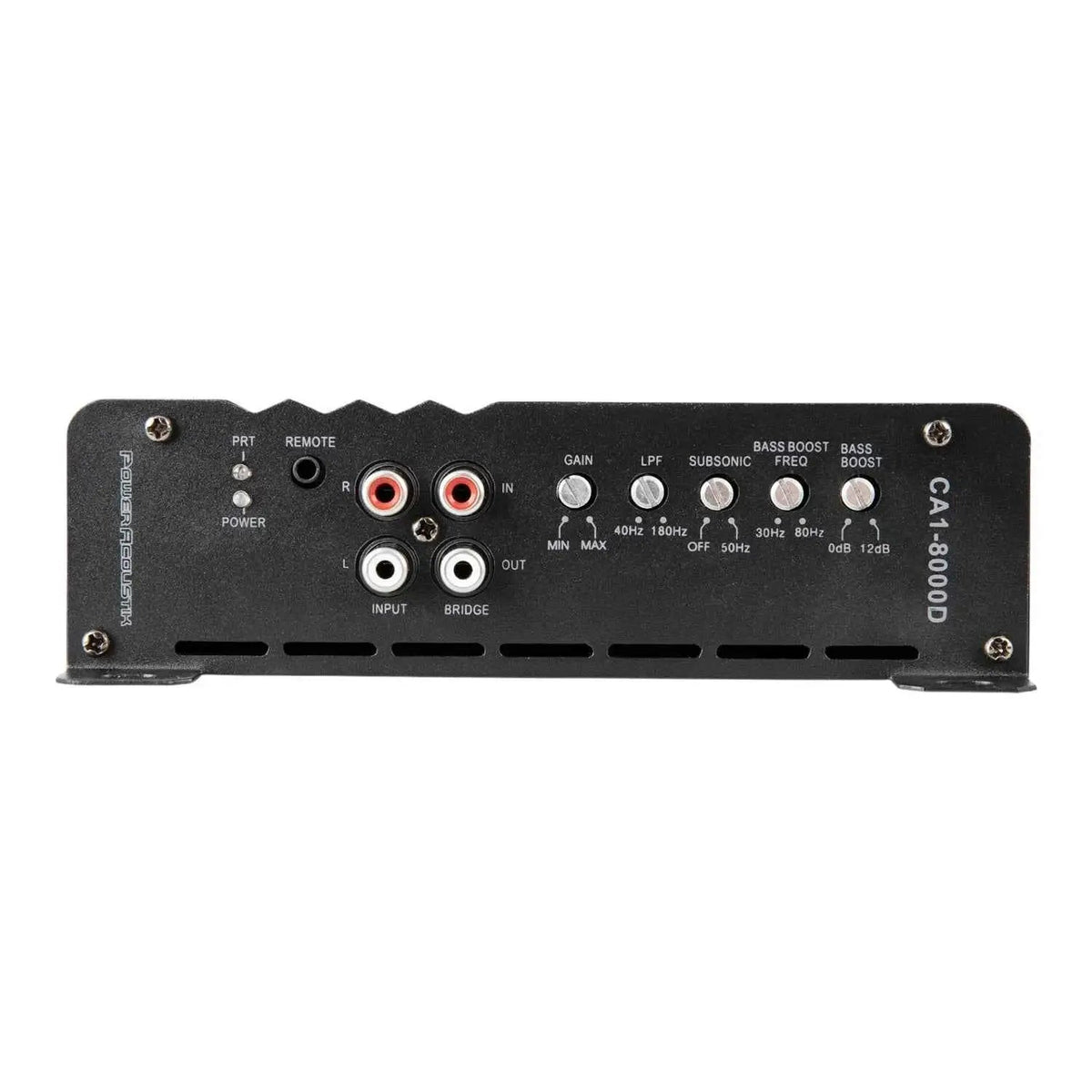 Power Acoustik CA1-8000D amplifier - RCA inputs and adjustment controls