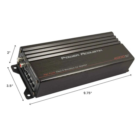 Power Acoustik MICRO1-4000D amplifier - manufacturer dimension diagram