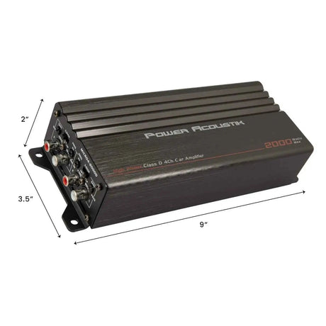 Power Acoustik MICRO4-2000D amplifier - manufacturer dimension diagram