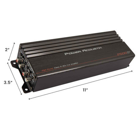 Power Acoustik MICRO4-2500D amplifier - manufacturer dimension diagram