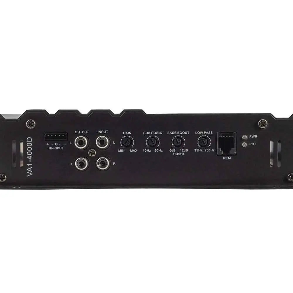 Power Acoustik VA1-4000D RCA connections and adjustment controls