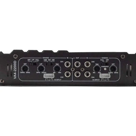 Power Acoustik VA4-2200D RCA connections and adjustment controls