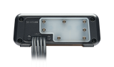 PowerBass XL-2305MX amplifier end panel showing the sealed control cover and cable harness