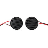Pride dome tweeter pair, front view of the round black honeycomb grilles