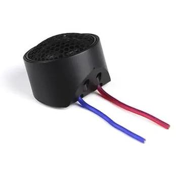Pride Harmony 25 tweeter in an angled mounting cup, with red and blue leads