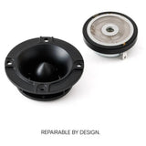 Pride horn tweeter graphic showing the horn separated from the rear assembly to illustrate its repairable design