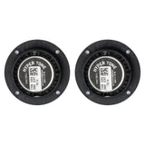 Rear view of a Pride Hyper Tone tweeter pair, showing the labels and mounting holes