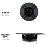 Pride Hyper Tone Light front and side views labeled 55 mm diameter and 31 mm mounting depth