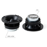 Pride Hyper Tone Plus tweeters shown from front and rear with 4-ohm and 40 W RMS graphic callouts