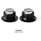 Pride Hyper Tone Plus tweeters shown from the rear, with labeled magnets and black horn bodies
