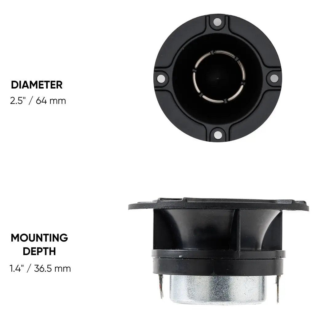 Pride Hyper Tone Plus dimensions: 64 mm diameter and 36.5 mm mounting depth