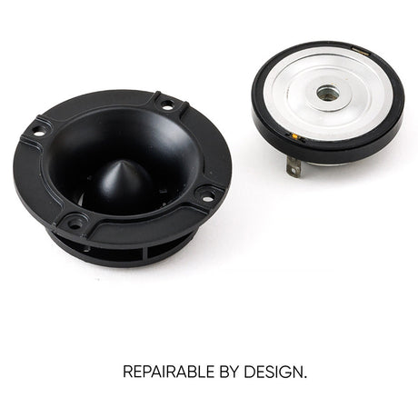 Pride Hyper Tone Plus tweeter with its diaphragm removed, illustrating its repairable design