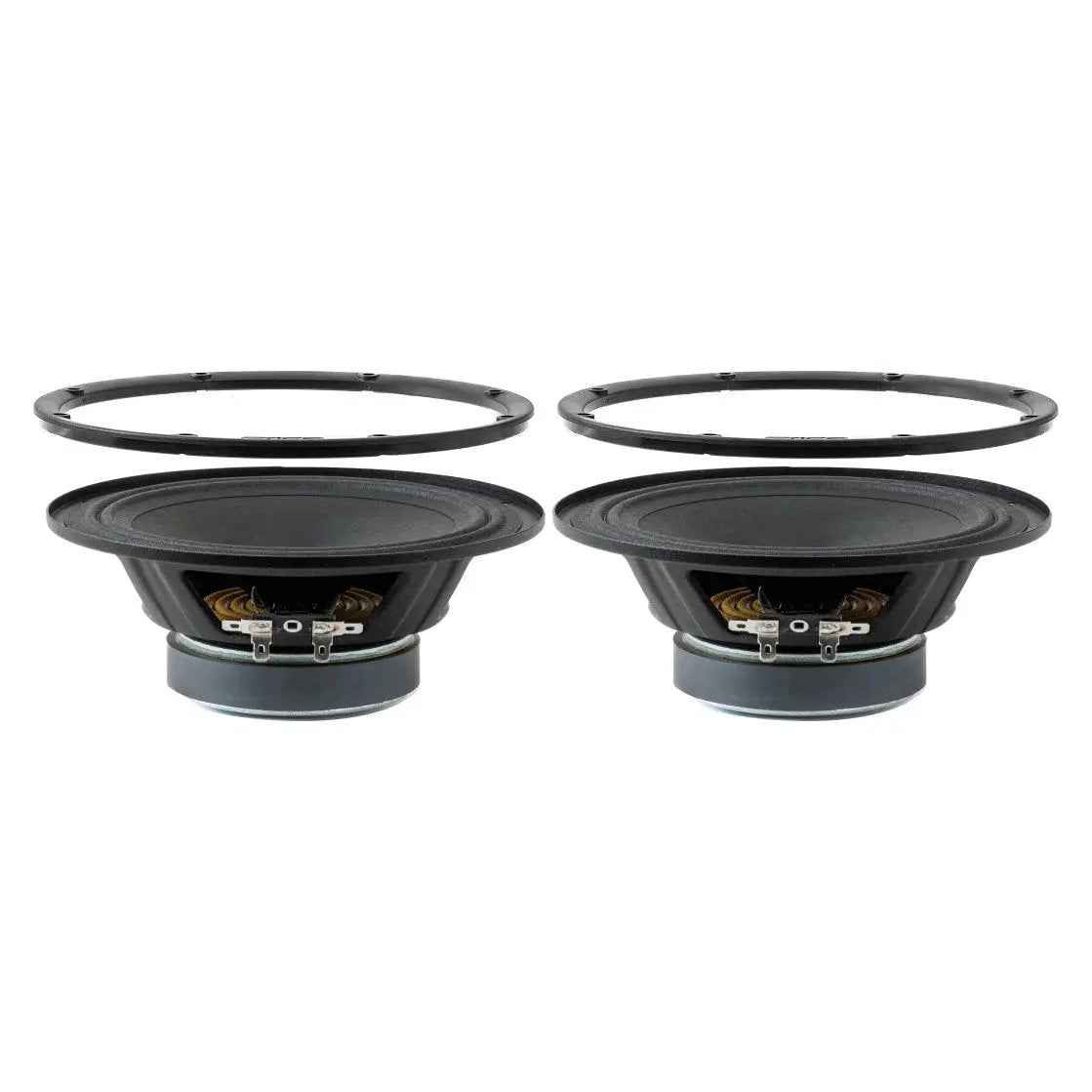 Pride Ruby Air 6.5 v2 speaker pair with the mounting rings lifted above the cones