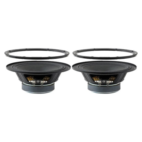 Pride Ruby Air 6.5 v2 speaker pair with the mounting rings lifted above the cones