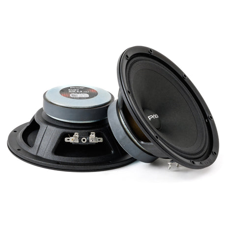 Pride Ruby Air speaker pair, angled cone and rear-magnet views