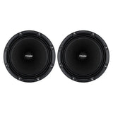 Front view of two black Pride speakers
