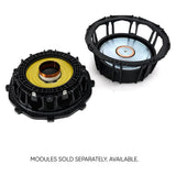 Separated Pride Ruby Performance speaker cone module and basket, with text noting replacement modules are sold separately