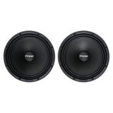 Front view of two black Pride speakers