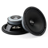Front and rear views of Pride Ruby Voice 6.5 version 2 speakers