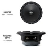 Speaker dimension graphic showing a 173.5 mm diameter and 66 mm mounting depth