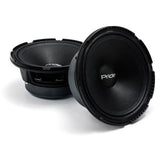 Two black Pride speakers shown at front angles