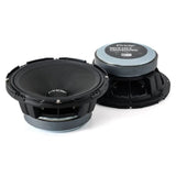 Pride Solo 300 Competition speakers shown from the front and rear, with silver magnet assemblies
