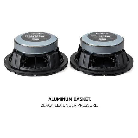 Rear view of Pride Solo 300 8 speakers, highlighting the aluminum baskets