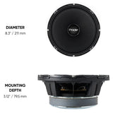 Pride Solo 300 8 dimensions: 211 mm diameter and 79.5 mm mounting depth