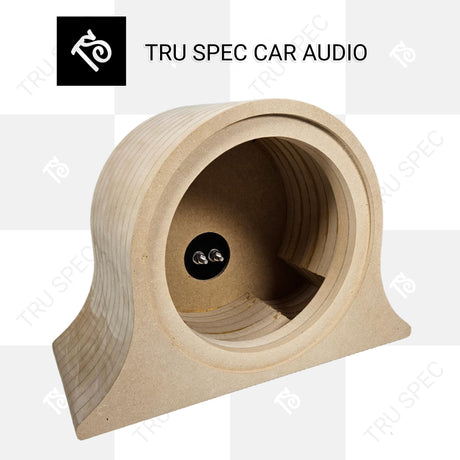 Tru Spec laminated-wood speaker enclosure with one recessed circular opening