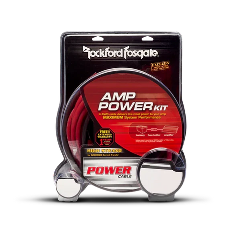 Rockford Fosgate Rockford Fosgate RFK4X 4 AWG Complete Installation Kit - Car Audio