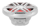 Rockford Fosgate M1D2-8 white 8-inch dual-2-ohm marine subwoofer, angled view