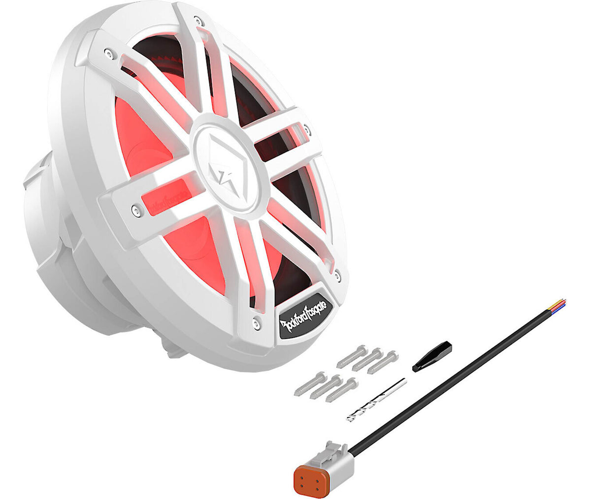 Rockford Fosgate M1D2-8 / M1D4-8 product with included accessories