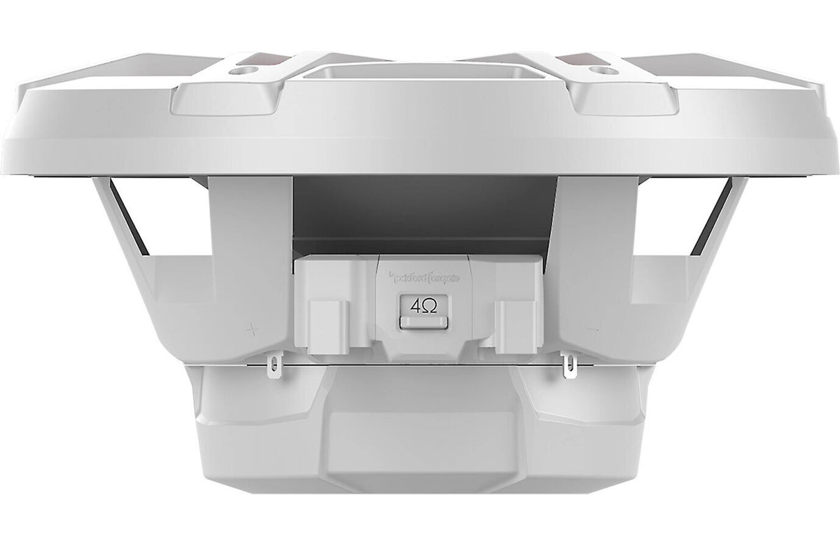 Rockford Fosgate M1D2-8 white 8-inch dual-2-ohm marine subwoofer, side view