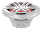 Rockford Fosgate M1D4-8 white 8-inch dual-4-ohm marine subwoofer, angled view