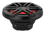 Rockford Fosgate M1D4-8B black 8-inch dual-4-ohm marine subwoofer, angled view