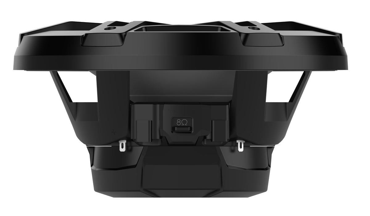 Rockford Fosgate M1D4-8B black 8-inch dual-4-ohm marine subwoofer, side view