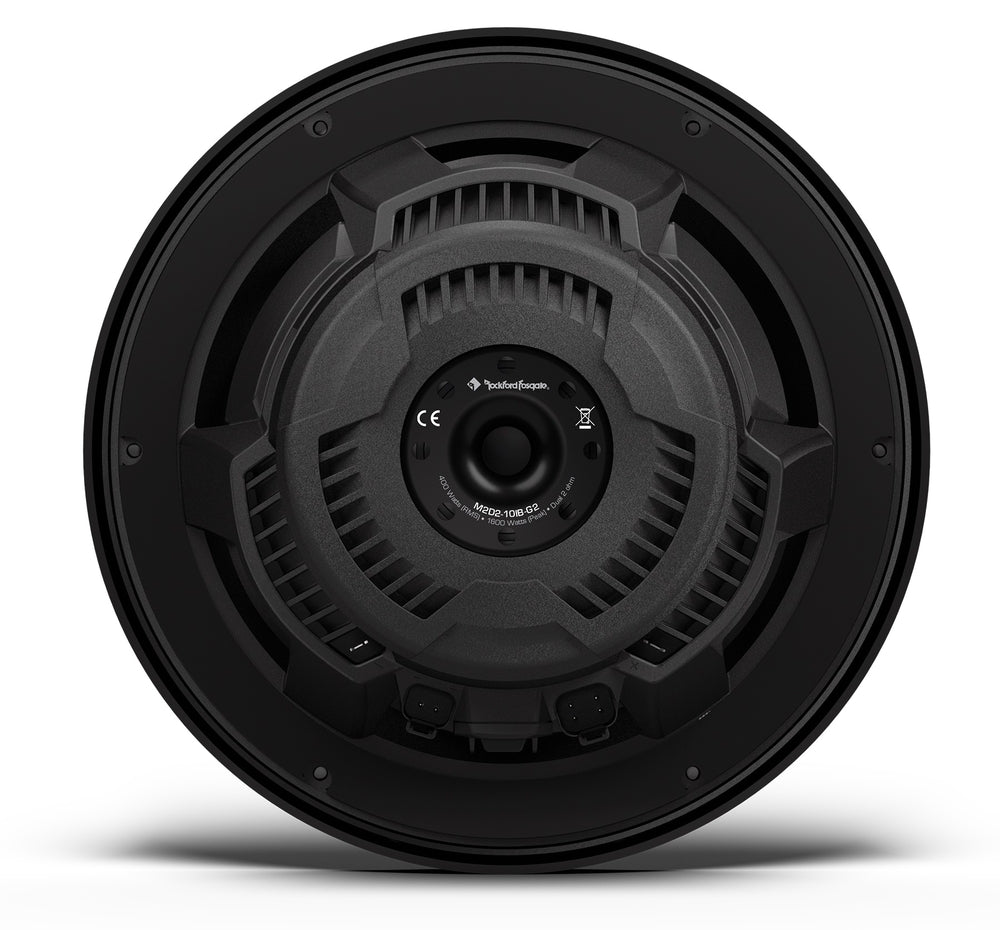 Rockford Fosgate M2D2-10IB-G2 rear view with model label