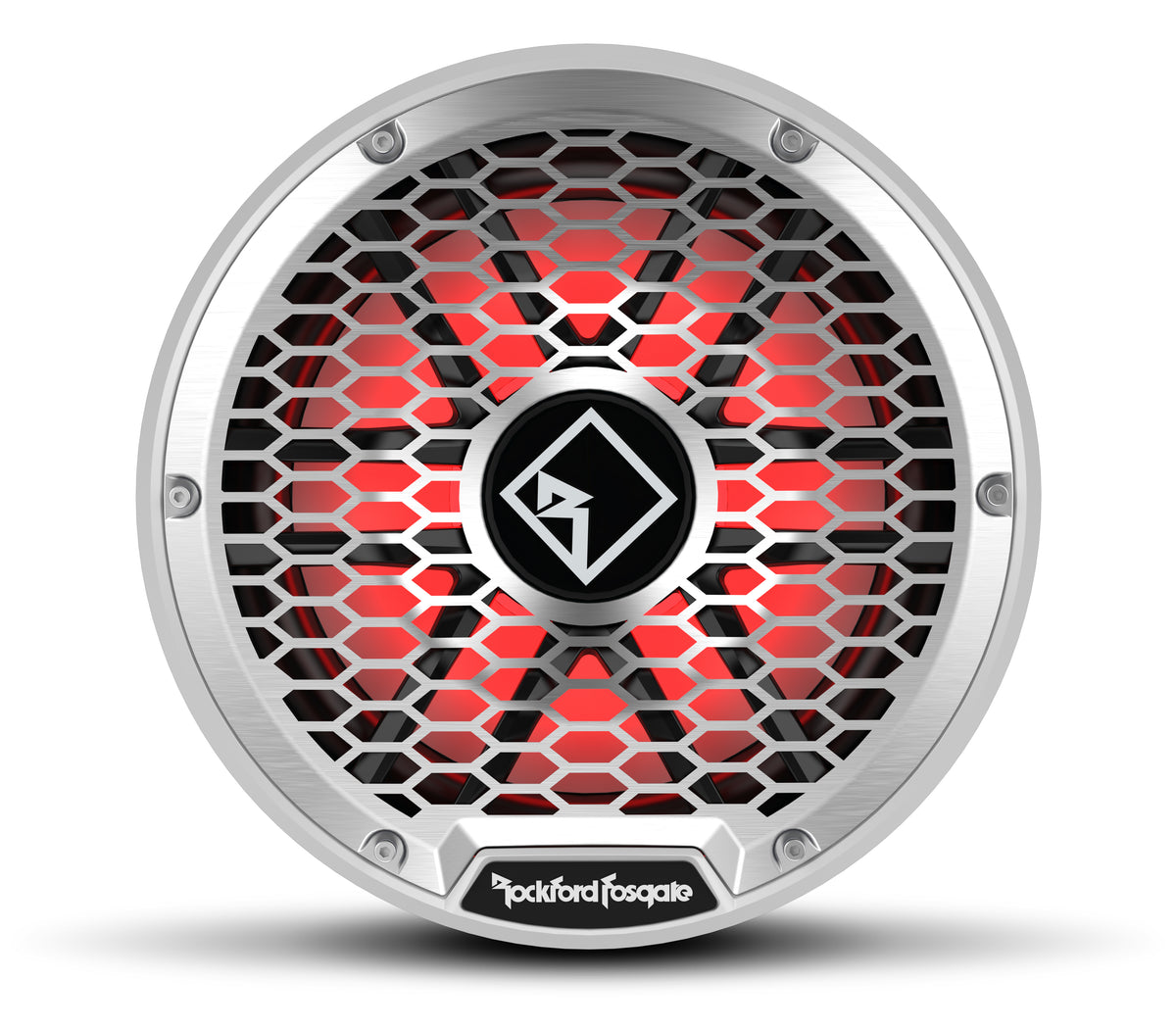 Rockford Fosgate M2D2-12I stainless grille view