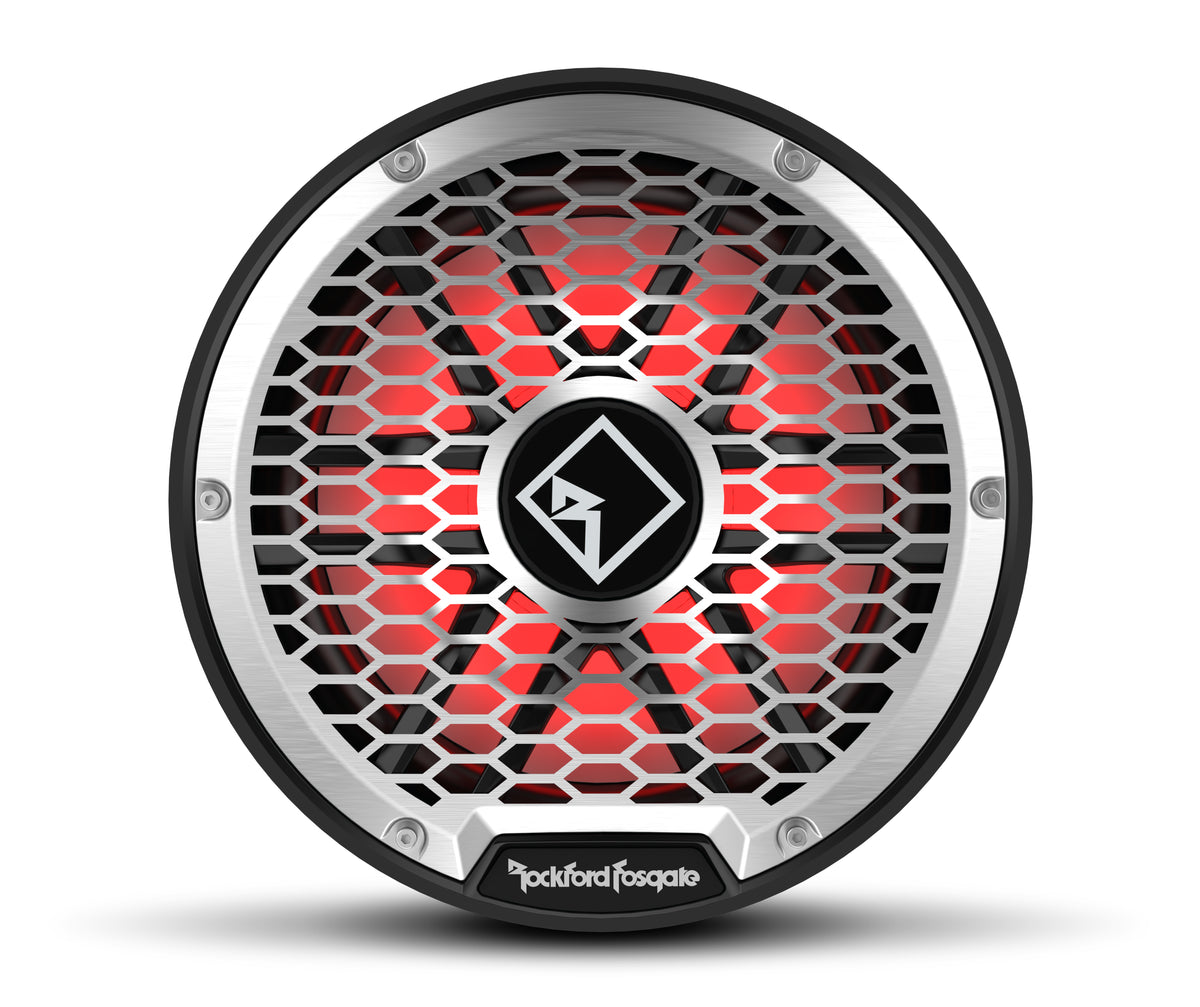 Rockford Fosgate M2D2-12IB stainless grille view
